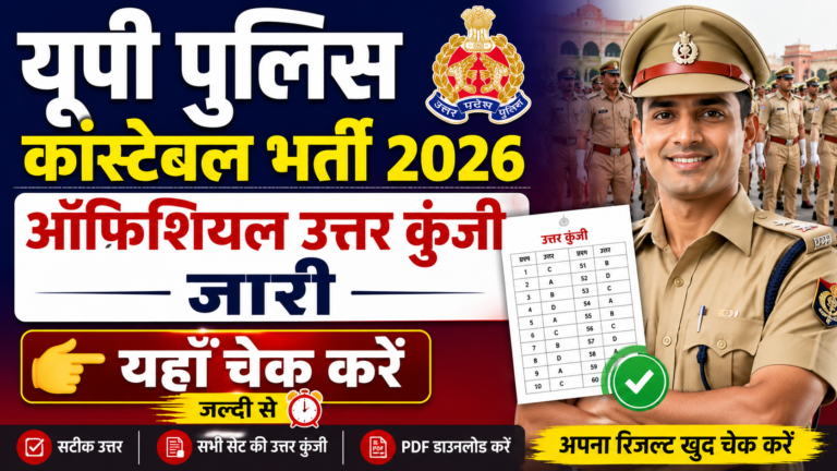 UP Police Constable Answer Key 2026 Out : यूपी पुलिस कांस्टेबल भर्ती परीक्षा की उत्तर कुंजी जारी यहां चेक करें