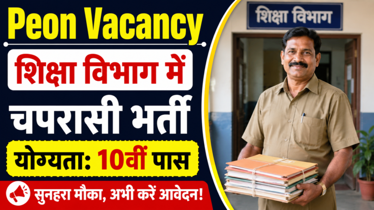 UP School Peon Vacancy 2026: माध्यमिक शिक्षा विभाग में चपरासी भर्ती नोटिफिकेशन जारी, योग्यता 10वीं पास